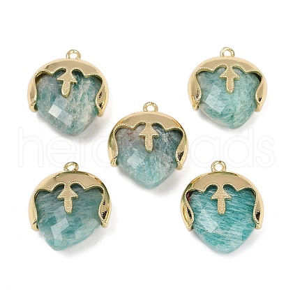 Natural Amazonite Faceted Pendants G-K347-09G-04-1