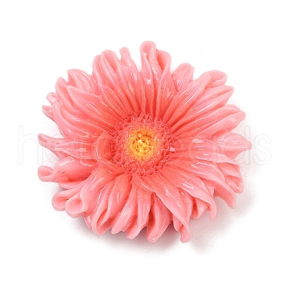 Opaque Resin Flowers Cabochons RESI-R463-02C-1
