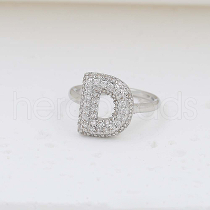 Brass Micro Pave Clear Cubic Zirconia Cuff Rings FS-WG17FF6-04-1