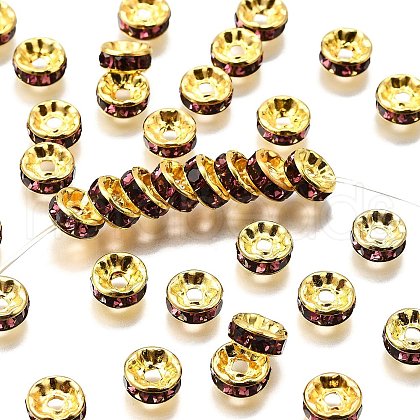 Brass Rhinestone Spacer Beads RB-A014-Z8mm-10G-1