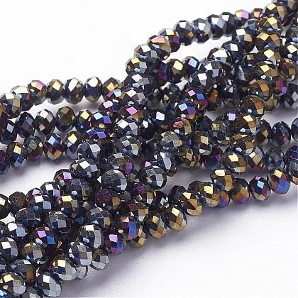 Electroplate Glass Beads Strands EGLA-D020-4x3mm-37-1