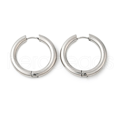 Tarnish Resistant 202 Stainless Steel Huggie Hoop Earrings EJEW-O087-08N-P-1