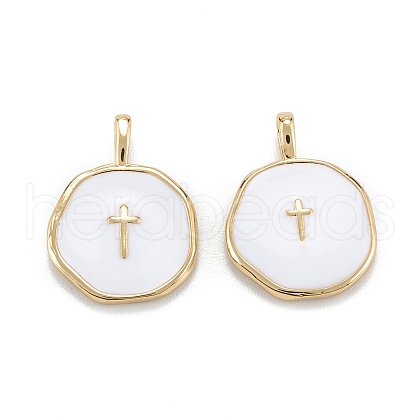 Brass Enamel Pendants X-KK-A155-09G-1