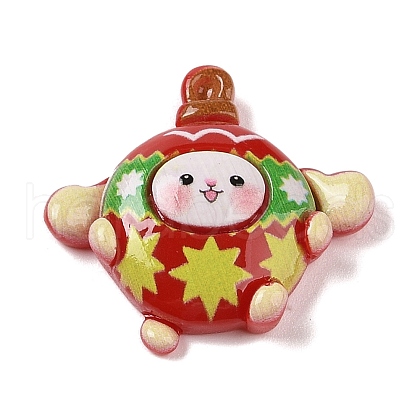 Christmas Rabbit Theme Opaque Resin Decoden Cabochons RESI-S397-01C-1