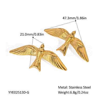 Stainless Steel Bird Stud Earrings for Women LZ3241-2-1