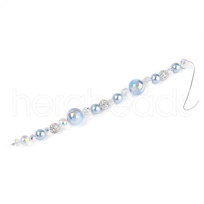 Glass and Acrylic and Imitation Pearl and Rhinestone Beads Strands MAK-T011-06G-1