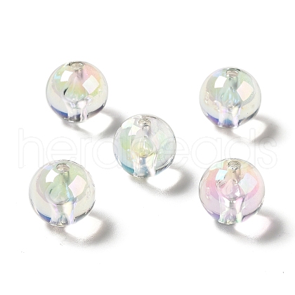 UV Plating Rainbow Iridescent Acrylic Beads X-TACR-D010-01G-1