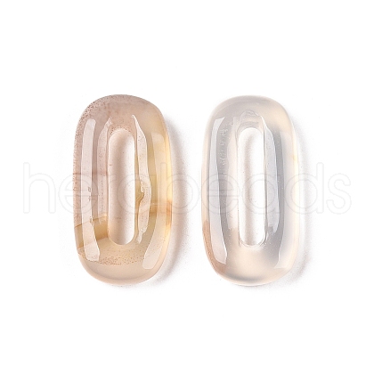 Natural white Agate Oval Pendants G-N342-105B-1