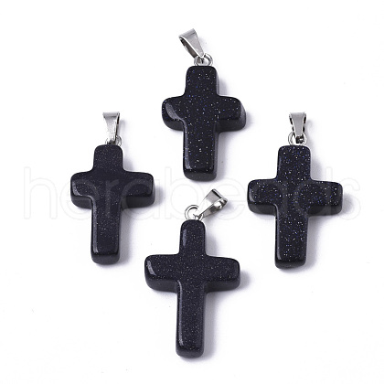 Synthetic Blue Goldstone Pendants G-J354-03A-1