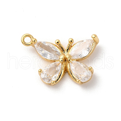 Brass Micro Pave Cubic Zirconia Charms KK-D371-04C-G-1