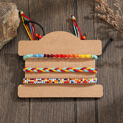 Bohemian Style Geometric Glass Seed Bead Handmade Bracelet Sets for Women FL7328-1-1