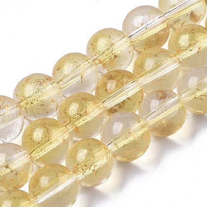 Transparent Spray Painted Glass Bead Strands GLAA-N035-03D-B08-1