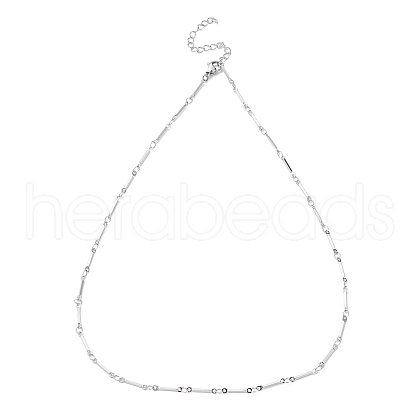 Non-Tarnish 304 Stainless Steel Bar Link Chain Necklaces NJEW-K249-15P-1