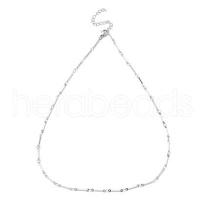 304 Stainless Steel Bar Link Chain Necklaces NJEW-K249-15P-1