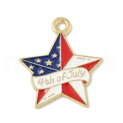 Independence Day Alloy Enamel Pandants FIND-M083-05M-G-1