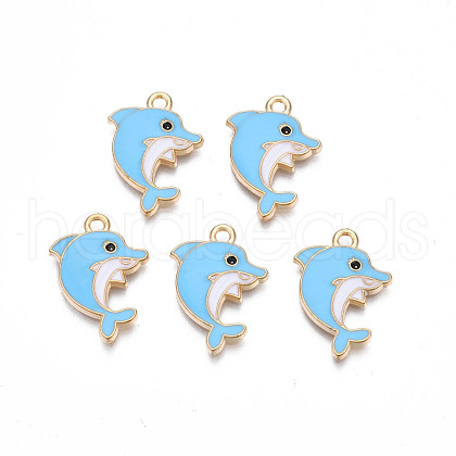 Alloy Enamel Pendants ENAM-S130-24B-1