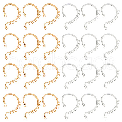 HOBBIESAY 24Pcs 2 Colors Alloy Ear Cuff Findings FIND-HY0002-79-1