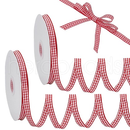 Nylon Tartan Printed Ribbon OCOR-WH0097-70A-1