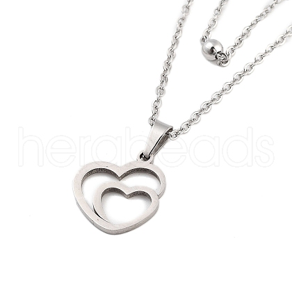Stainless Steel Pendants Necklaces NJEW-U003-01F-P-1
