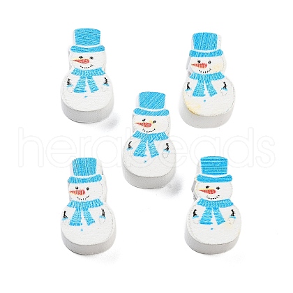 Christmas Theme Printed Wood Beads WOOD-M015-05D-1