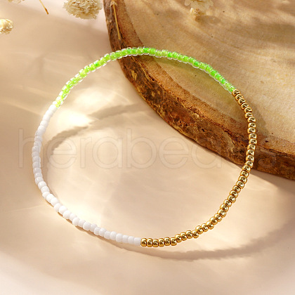 Colorful Glass Seed Round Beaded Stretch Bracelets for Women JM5364-10-1