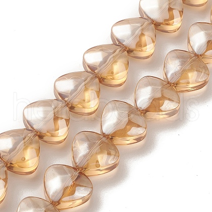 Transparent Electroplate Glass Bead Strands EGLA-P050-PL01-1