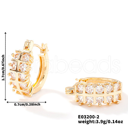 Shiny Hoop Earrings with Micro-inlaid Diamonds EO1753-2-1