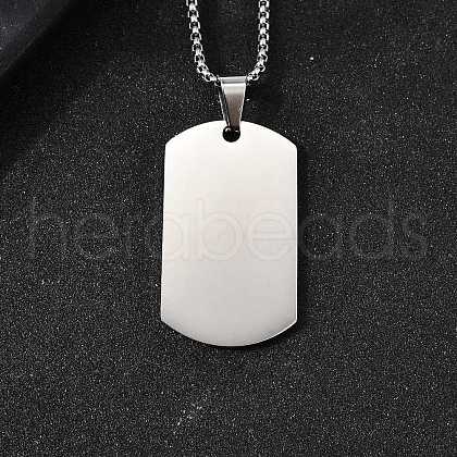 304 Stainless Steel Blank Pendant Necklaces NJEW-P329-04A-P-1