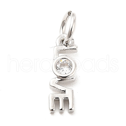 Rack Plating Brass Cubic Zirconia Charms KK-K270-25P-1