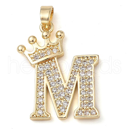 Rack Plating Brass Micro Pave Cubic Zirconia Pendants KK-D535-01M-RS-1