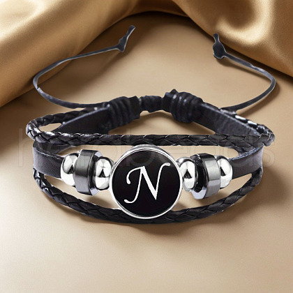 Adjustable Imitation Leather Cord Multilayer Bracelets WGB28DF-14-1