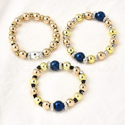 304 & 201 Stainless Steel with Clay Bracelets BJEW-D314-01-1
