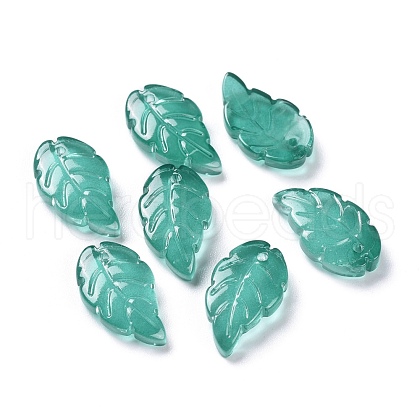 Baking Paint Imitation Jade Glass Pendants EGLA-M027-01B-01-1