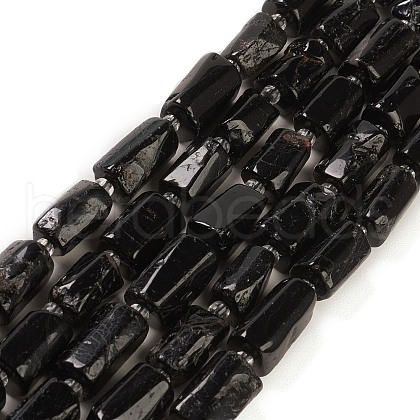 Natural Black Tourmaline Beads Strands G-M403-B16-1