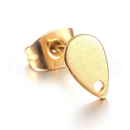 Ion Plating(IP) 304 Stainless Steel Stud Earring Findings X-STAS-L211-05A-G-1