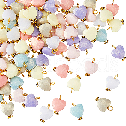 DICOSMETIC 100Pcs Spray Painted Acrylic Pendants FIND-DC0006-51-1