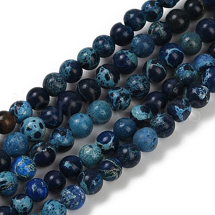 Dyed Natural Regalite/Imperial Jasper/Sea Sediment Jasper Beads Strands G-B124-C04-05-1