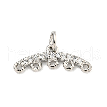 Brass Micro Pave Clear Cubic Zirconia Chandelier Component Links KK-NH0003-01P-1