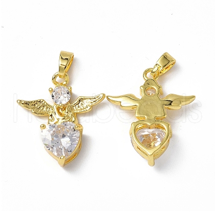 Brass Rhinestone Pendants KK-P223-21G-02-1