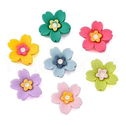 70Pcs 7 Colors Opaque Resin Cabochons CRES-CJ0001-52-1
