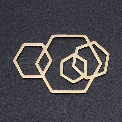201 Stainless Steel Filigree Joiners Links STAS-N090-JN794-2-1