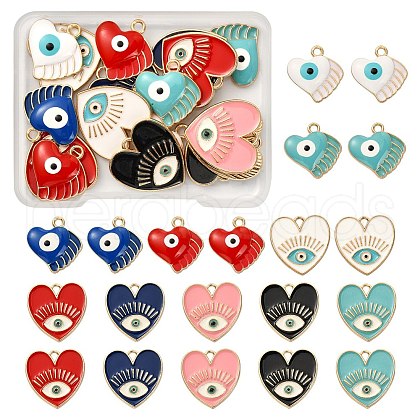 20Pcs 10 Style Rack Plating Alloy Enamel Pendants ENAM-SZ0002-62-1