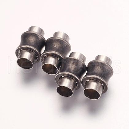 304 Stainless Steel Magnetic Clasps with Glue-in Ends STAS-F124-04AS02-1
