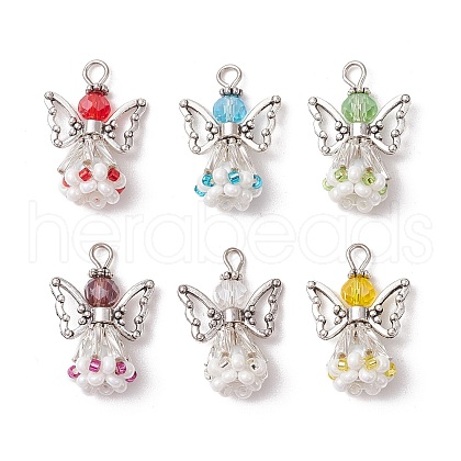 Faceted Glass Pendants PALLOY-MZ00585-1