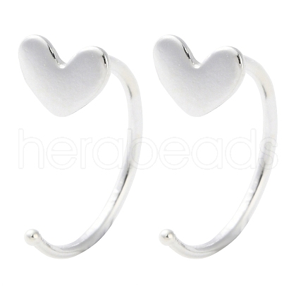 999 Fine Silver Pull Through Earrings EJEW-P296-26B-S-1