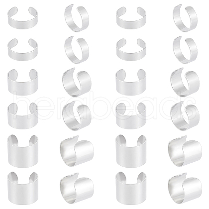 Unicraftale 30Pcs 3 Styles 304 Stainless Steel Cuff Rings STAS-UN0059-25-1