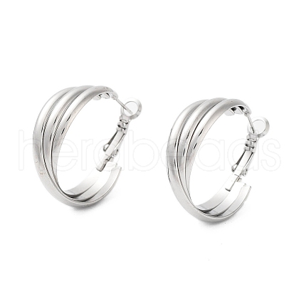 Tarnish Resistant 202 Stainless Steel Hoop Earrings EJEW-A041-02P-1