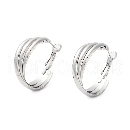 202 Stainless Steel Hoop Earrings EJEW-A041-02P-1