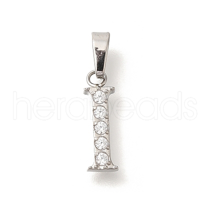 Ion Plating(IP) 304 Stainless Steel Micro Pave Cubic Zirconia Pendants STAS-H228-02P-01-1