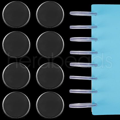 CRASPIRE 24Pcs Plastic Loose Leaf Ring Round Binder Discs DIY-CP0010-97B-1